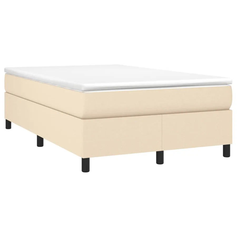 Sommier à lattes de lit avec matelas crème 120x190 cm tissu - 2