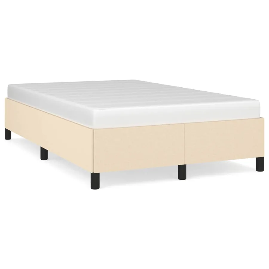 Cadre de lit sans matelas crème 120x190 cm tissu - 2