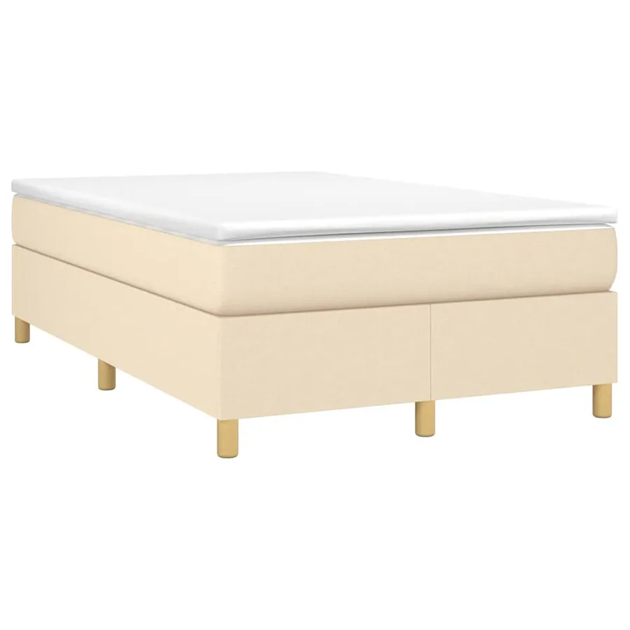 Sommier à lattes de lit avec matelas crème 120x190 cm tissu - 2