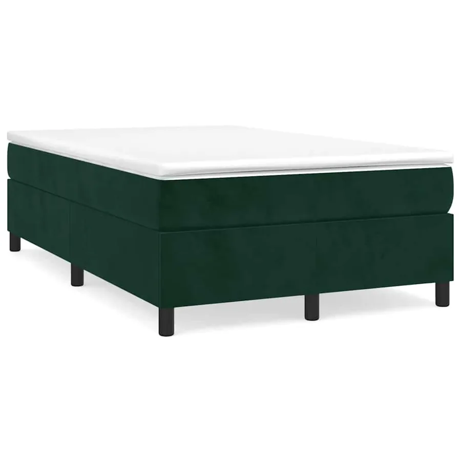 Sommier à lattes de lit avec matelas vert foncé 120x190 cm