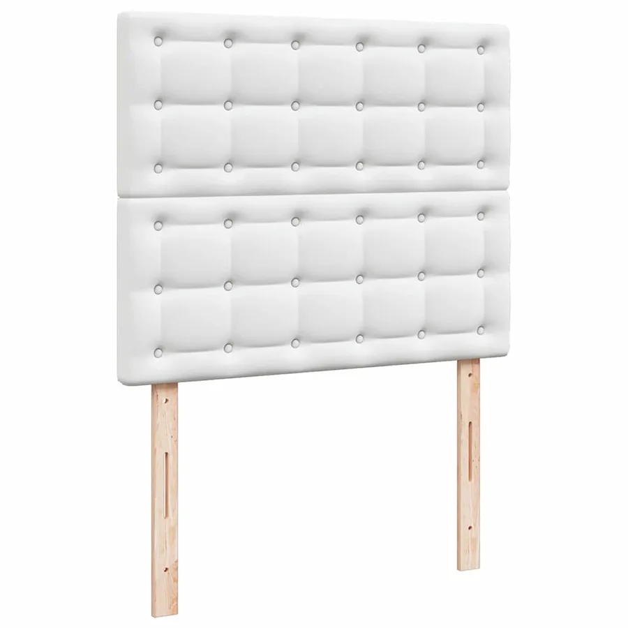 Sommier à lattes de lit matelas LED blanc 120x190 cm similicuir - 9