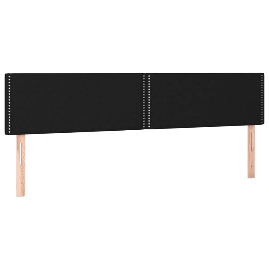 Sommier à lattes de lit matelas et LED noir 120x190 cm tissu - 9
