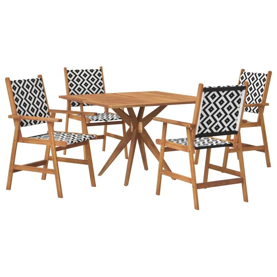 Ensemble à manger de jardin 5 pcs Bois d'acacia solide - 2