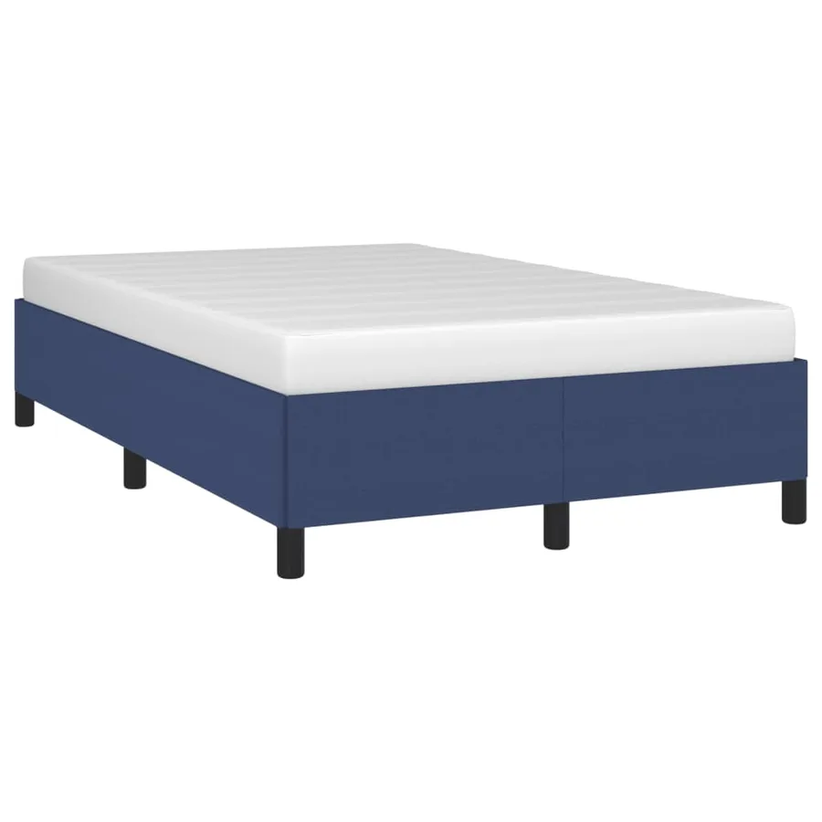 Cadre de lit sans matelas bleu 120x190 cm tissu - 4