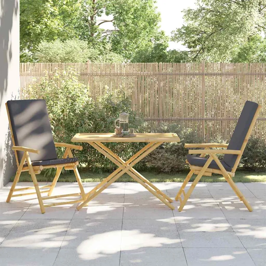 Table de jardin pliable 110x55x75 cm bambou - 3