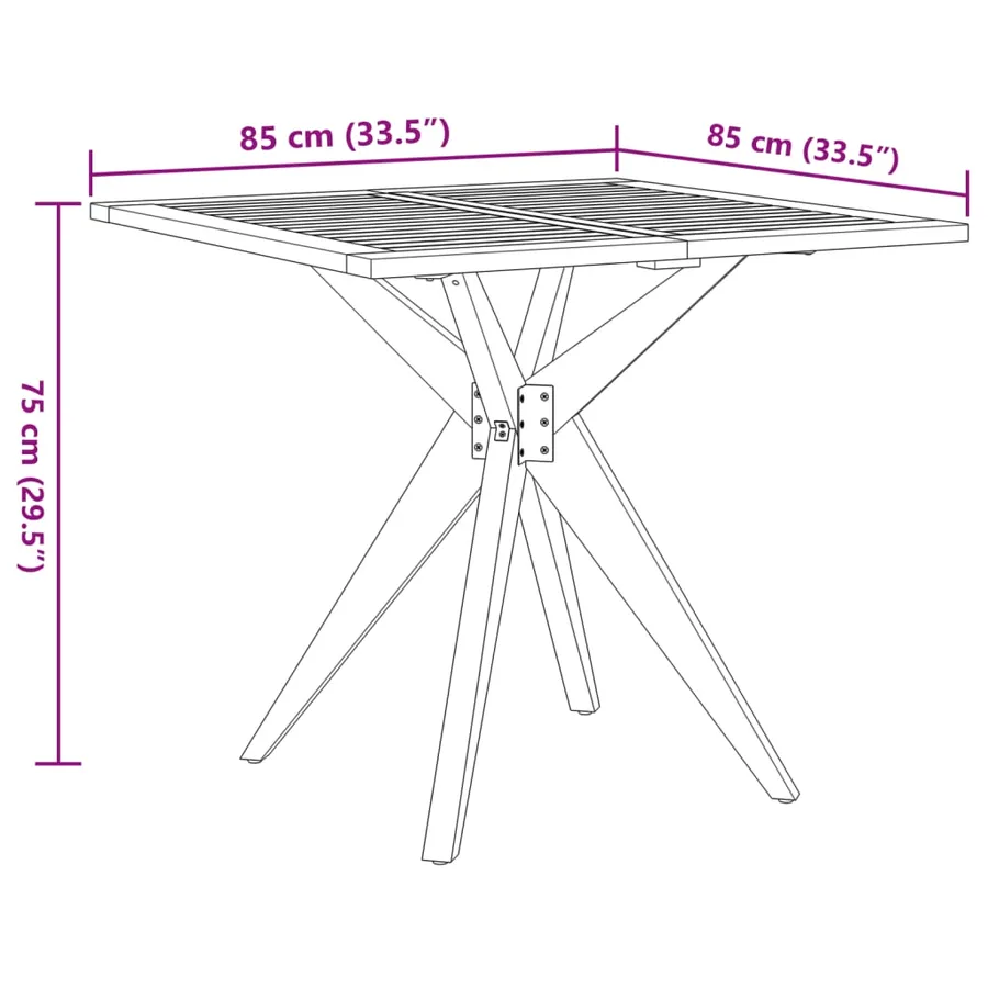Ensemble à manger de jardin 5 pcs Bois d'acacia solide - 10