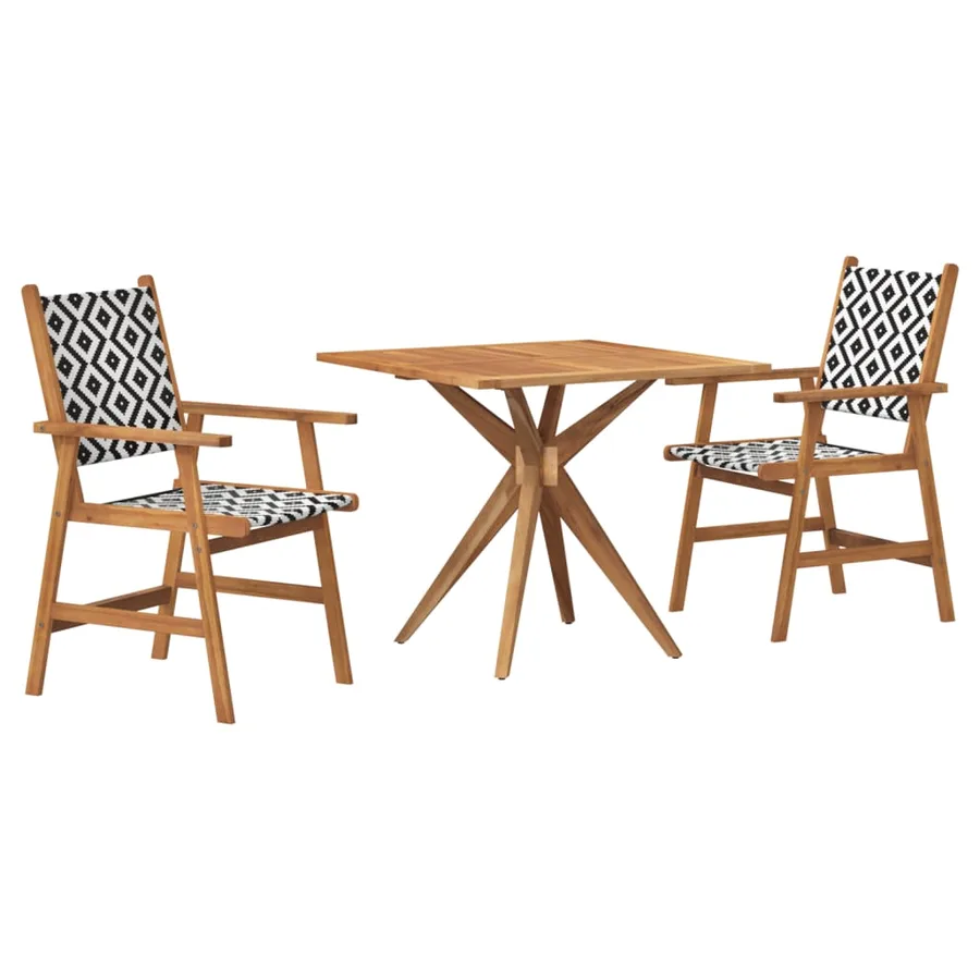 Ensemble à manger de jardin 3 pcs Bois d'acacia solide - 2