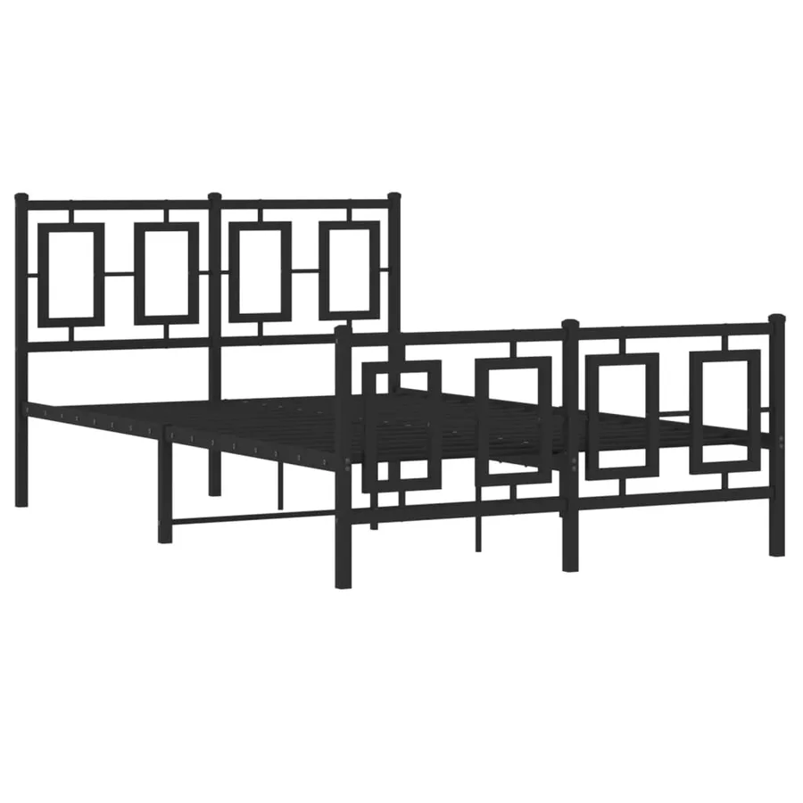 Cadre de lit métal sans matelas avec pied de lit noir 120x190cm - 3