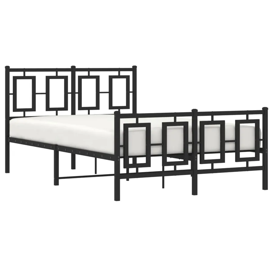 Cadre de lit métal sans matelas avec pied de lit noir 120x190cm - 4