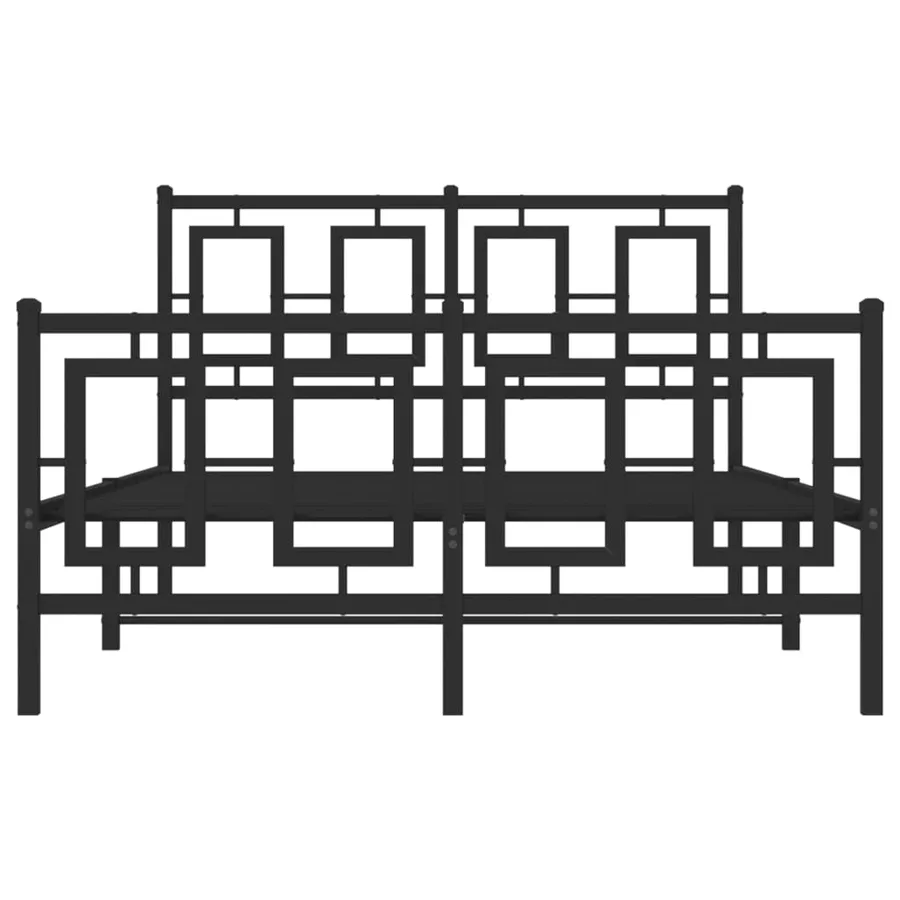 Cadre de lit métal sans matelas avec pied de lit noir 120x190cm - 5