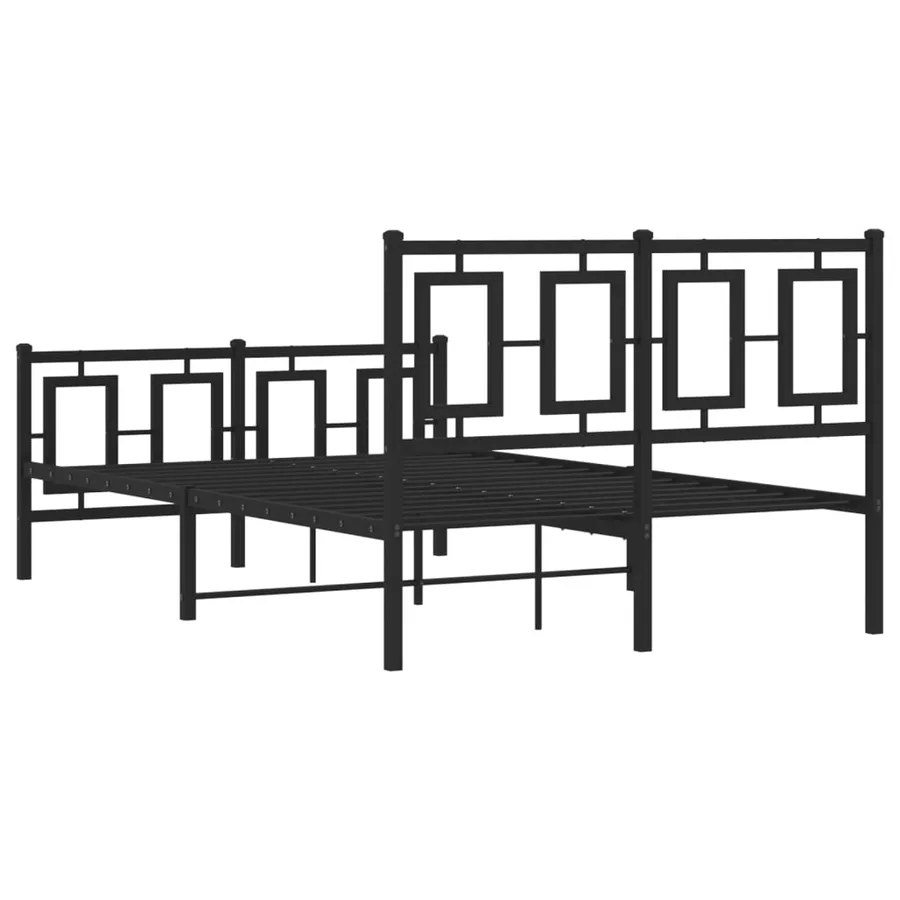 Cadre de lit métal sans matelas avec pied de lit noir 120x190cm - 7