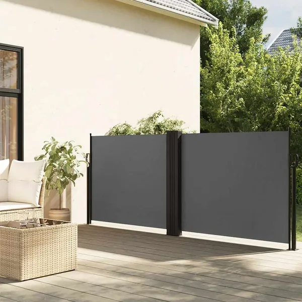 Auvent latéral rétractable anthracite 120x600 cm