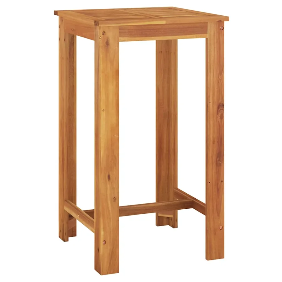Ensemble de bar de jardin 3 pcs marron bois massif acacia rotin - 5