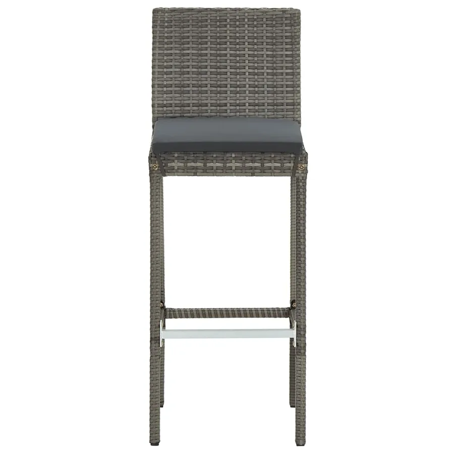 Ensemble de bar de jardin 5 pcs gris bois massif acacia rotin - 6