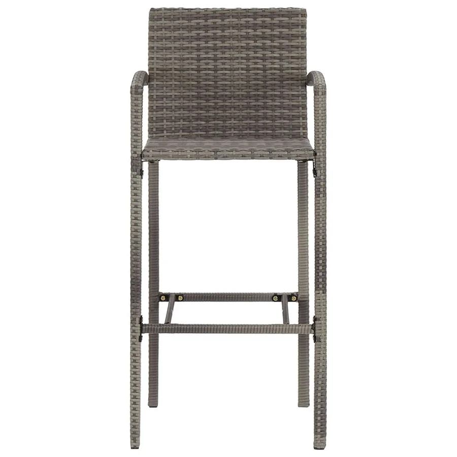 Ensemble de bar de jardin 7 pcs gris bois massif acacia rotin - 6