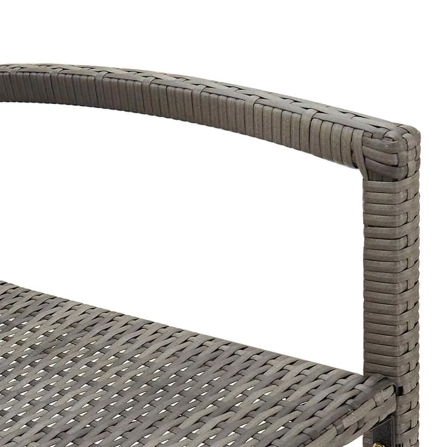 Ensemble de bar de jardin 7 pcs gris bois massif acacia rotin - 9