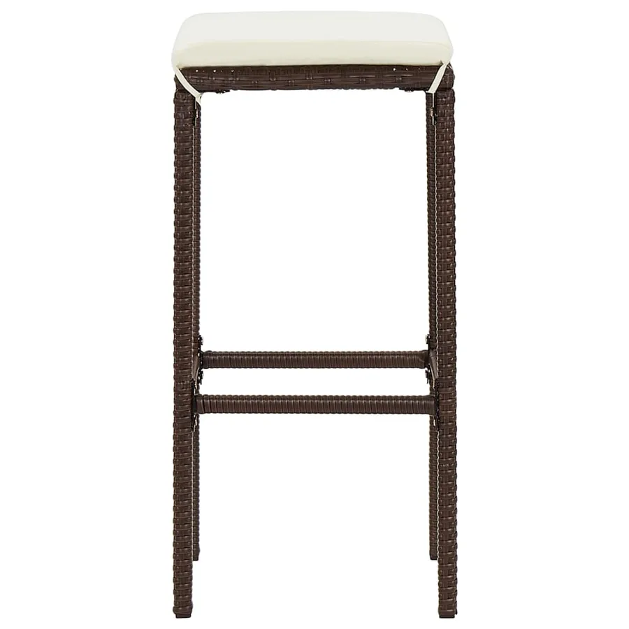 Ensemble de bar de jardin 7 pcs marron bois massif acacia rotin - 6