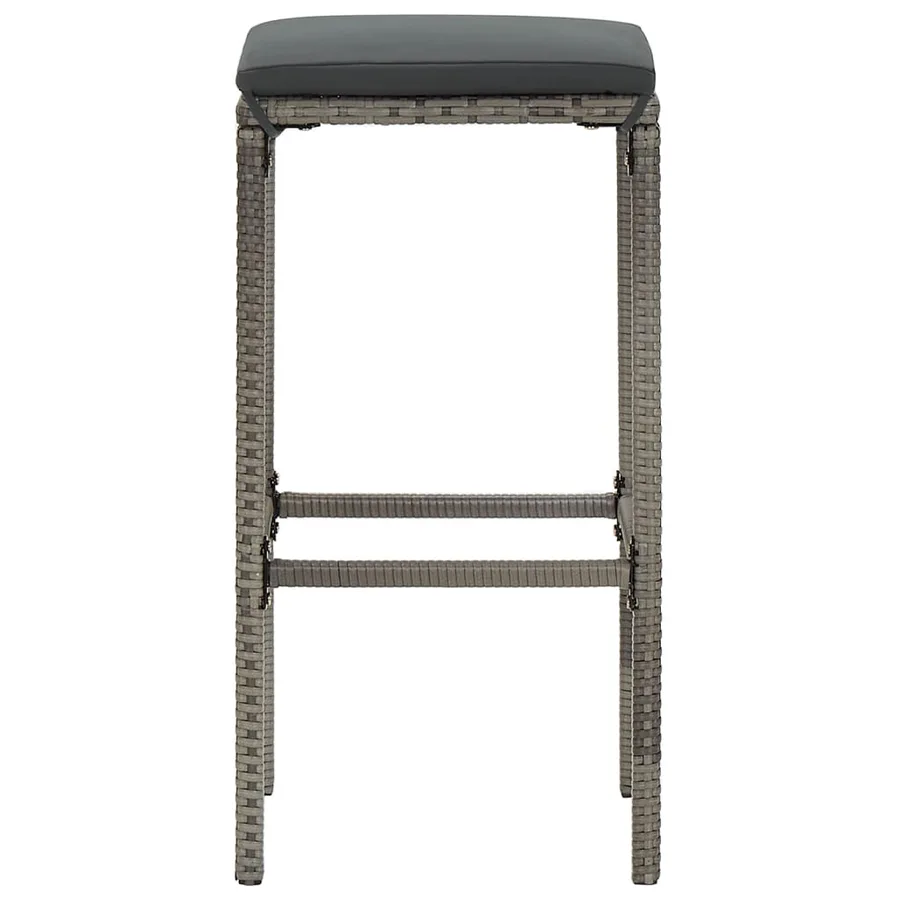 Ensemble de bar de jardin 7 pcs gris bois massif acacia rotin - 6