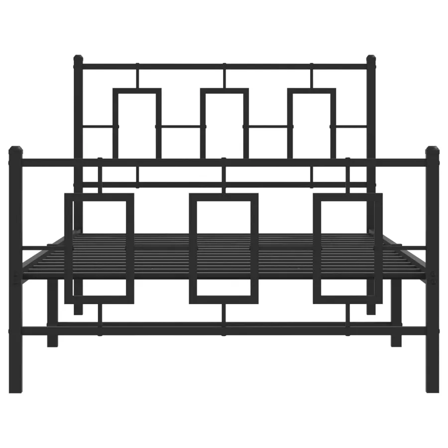 Cadre de lit métal sans matelas et pied de lit noir 100x200 cm - 5