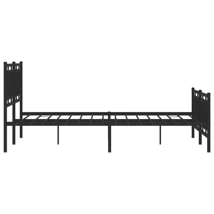 Cadre de lit métal sans matelas avec pied de lit noir 150x200cm - 6