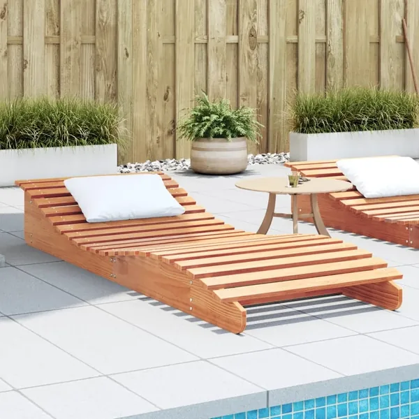 Chaise longue cire marron 205x80x31,5 cm bois massif de pin