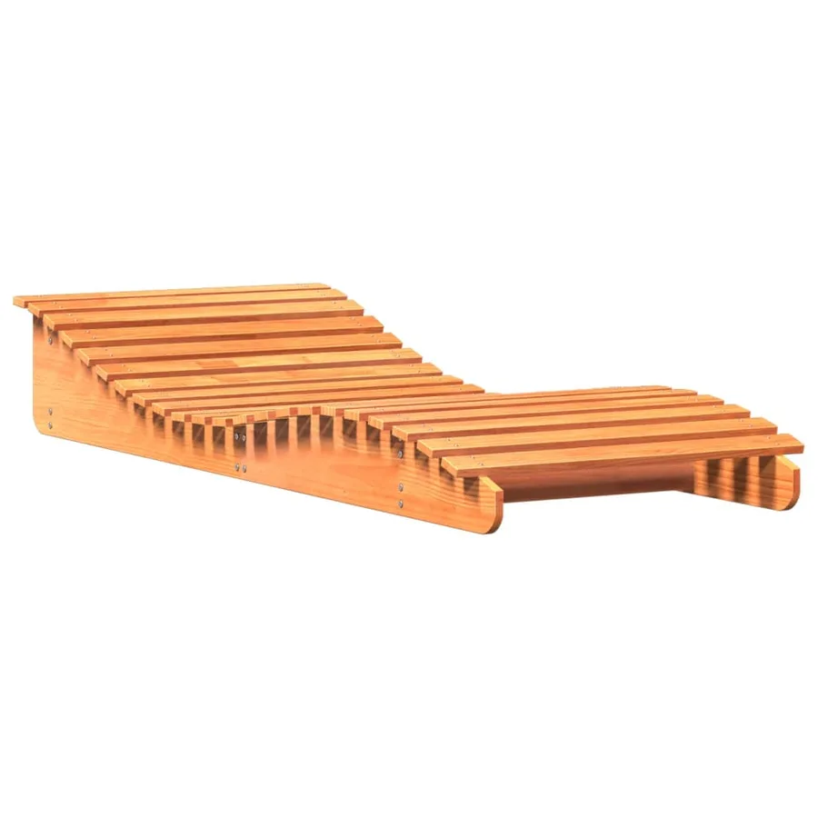 Chaise longue cire marron 205x80x31,5 cm bois massif de pin - 2