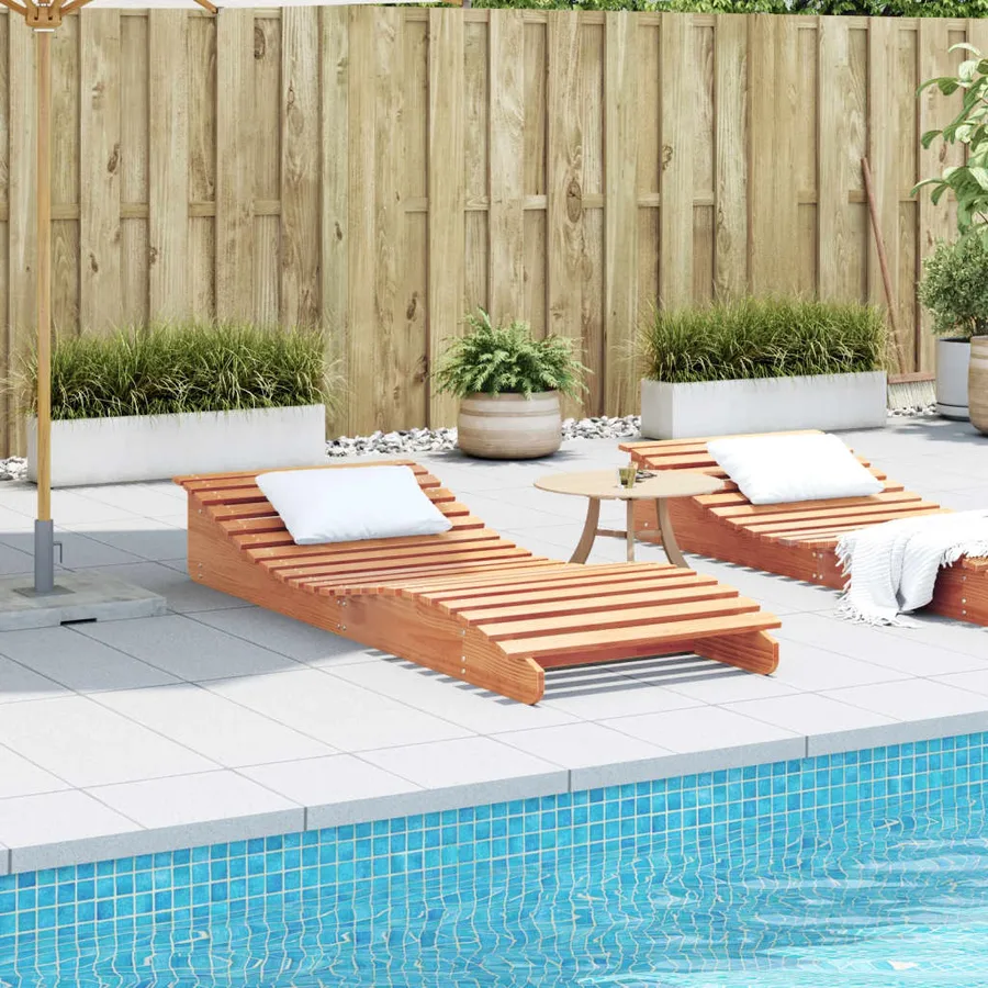 Chaise longue cire marron 205x80x31,5 cm bois massif de pin - 3