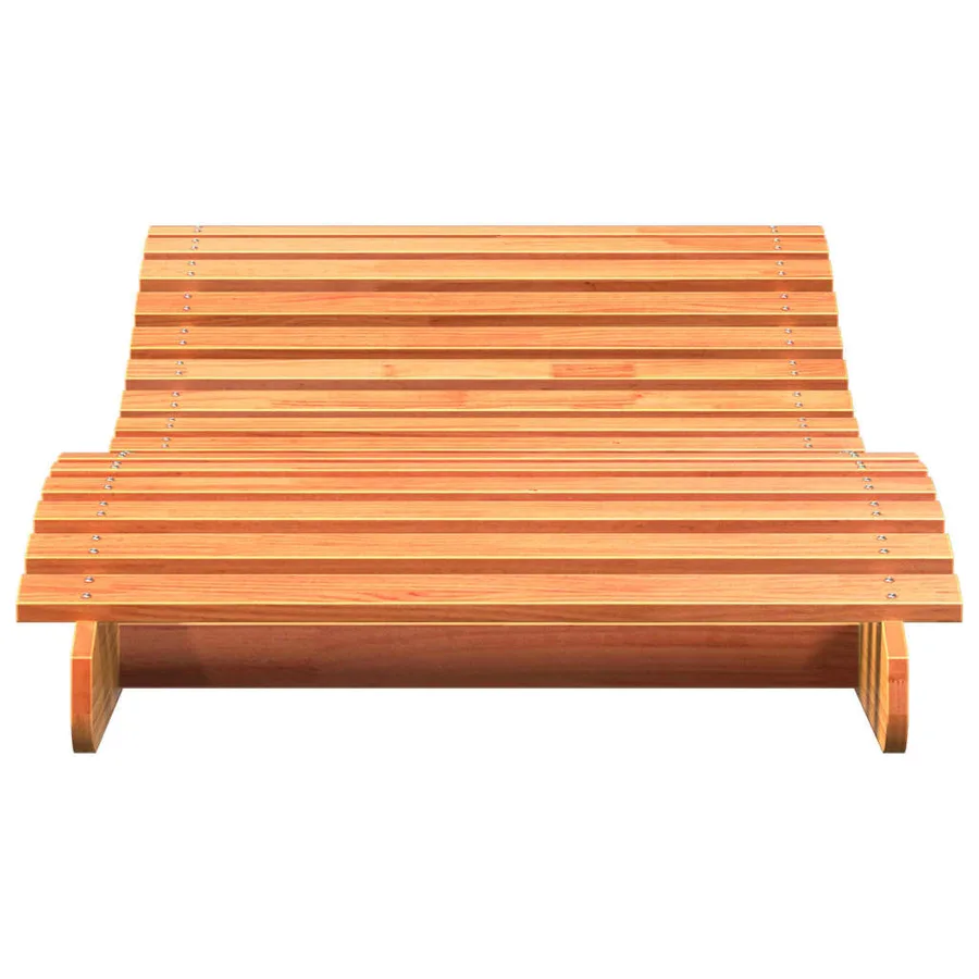Chaise longue cire marron 205x80x31,5 cm bois massif de pin - 4