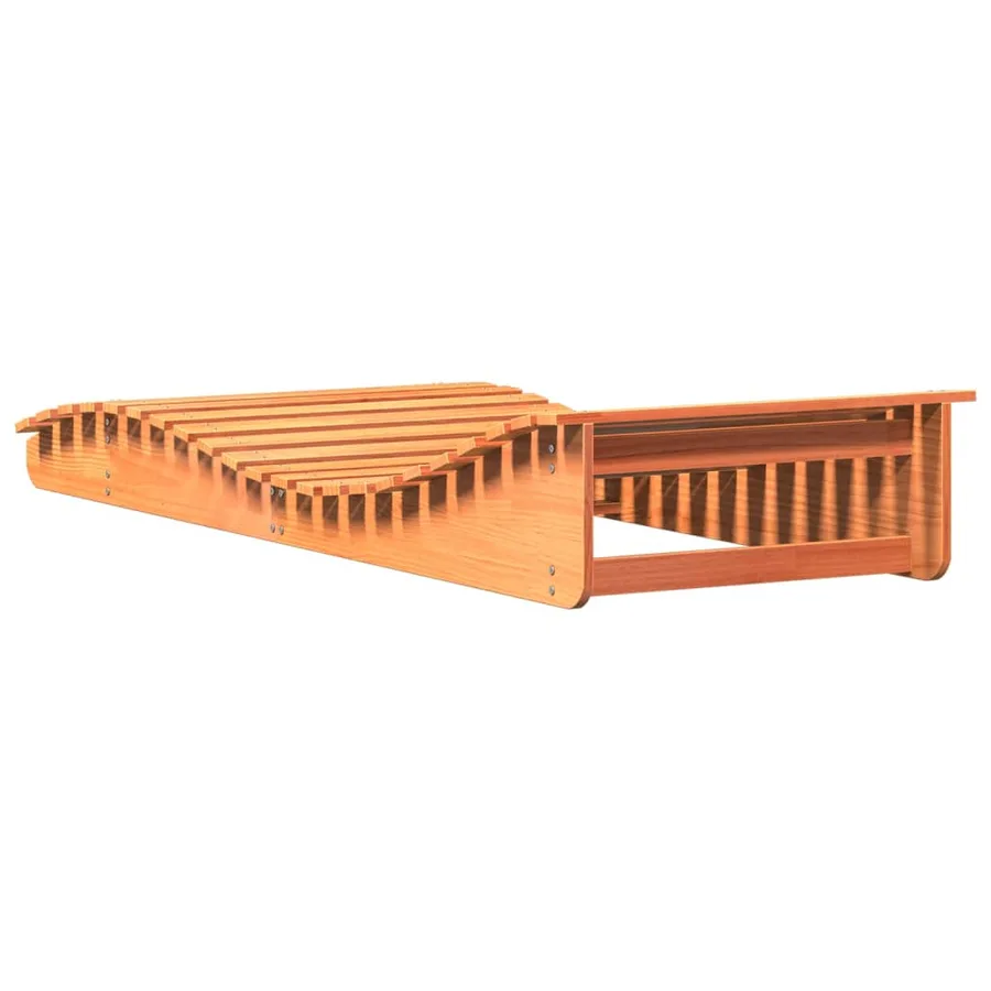 Chaise longue cire marron 205x80x31,5 cm bois massif de pin - 6