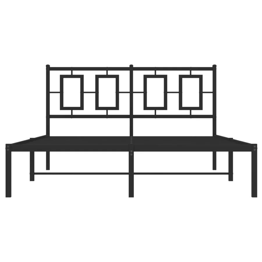 Cadre de lit métal sans matelas avec tête de lit noir 140x200cm - 5