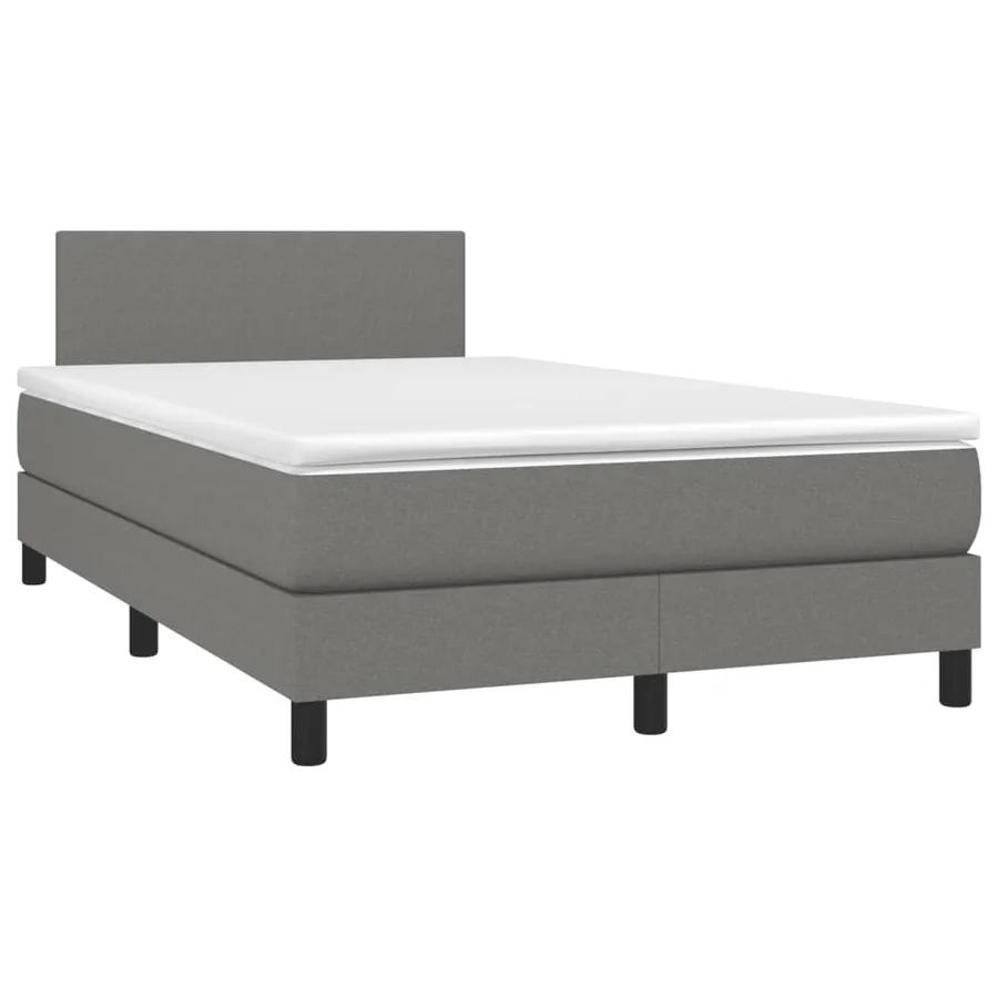 Sommier à lattes de lit avec matelas gris foncé 120x190cm tissu - 2