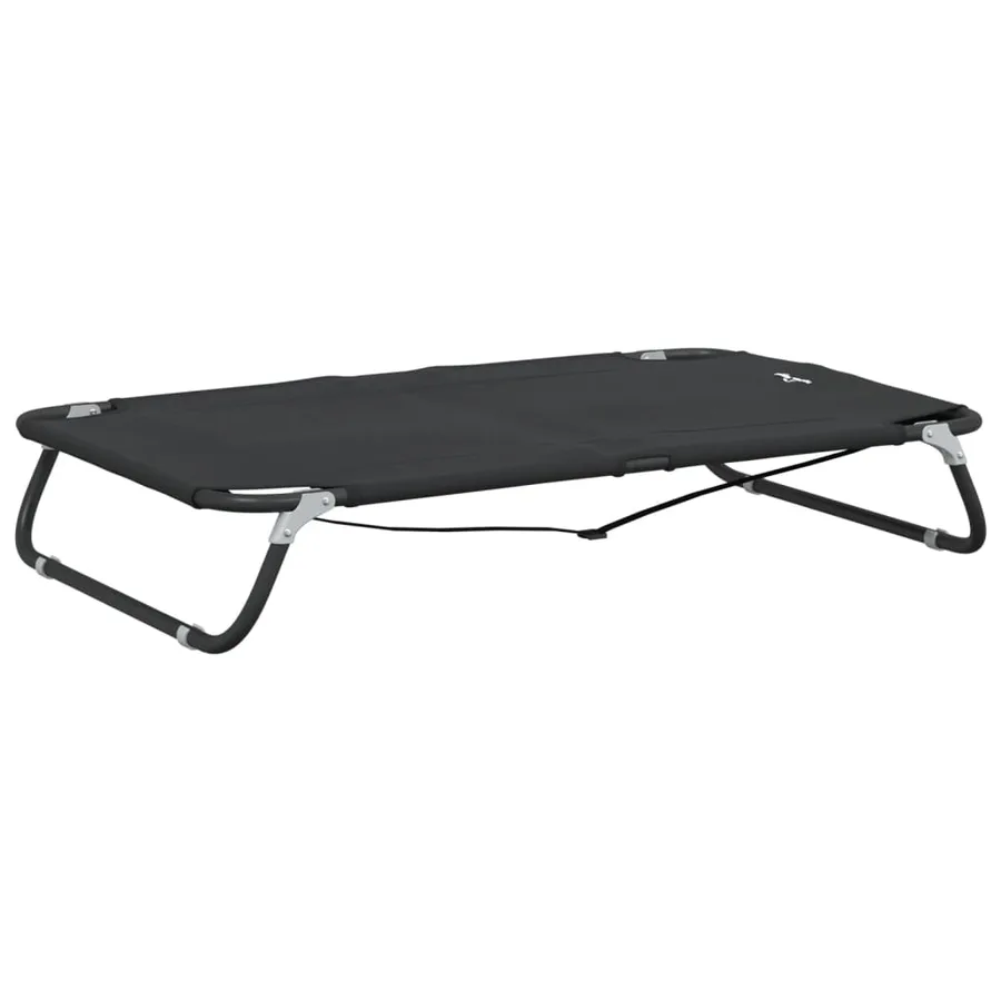 Lit pour chien pliable anthracite tissu Oxford et acier - 2