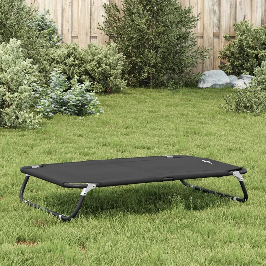 Lit pour chien pliable anthracite tissu Oxford et acier - 4