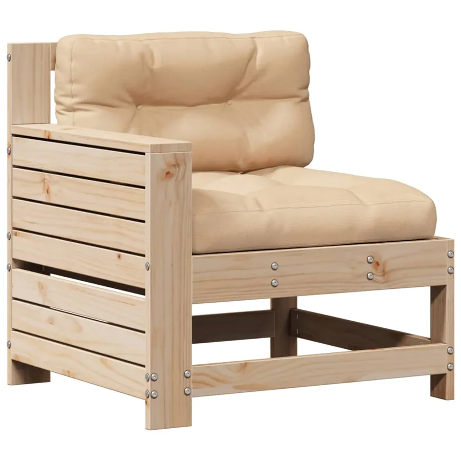Salon de jardin 7 pcs avec coussins Bois de pin massif - 5