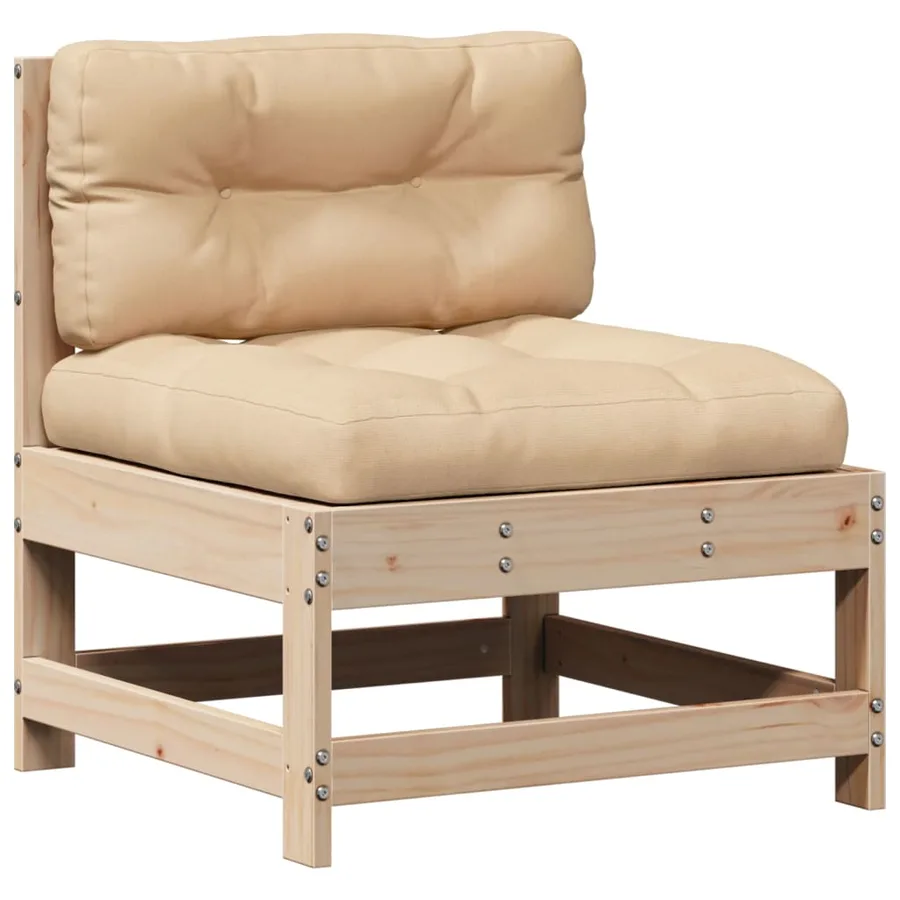 Salon de jardin 7 pcs avec coussins Bois de pin massif - 6