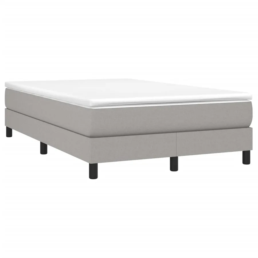 Sommier à lattes de lit et matelas gris clair 120x190 cm tissu - 2