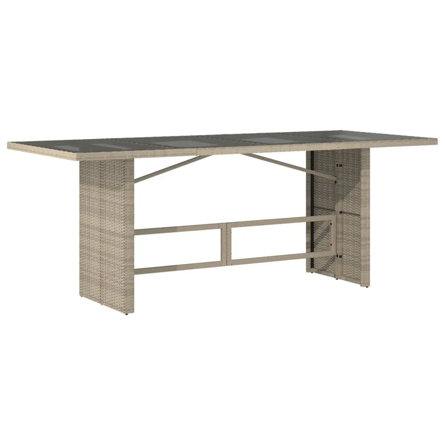 Ensemble à manger de jardin et coussins 9 pcs gris clair rotin - 4