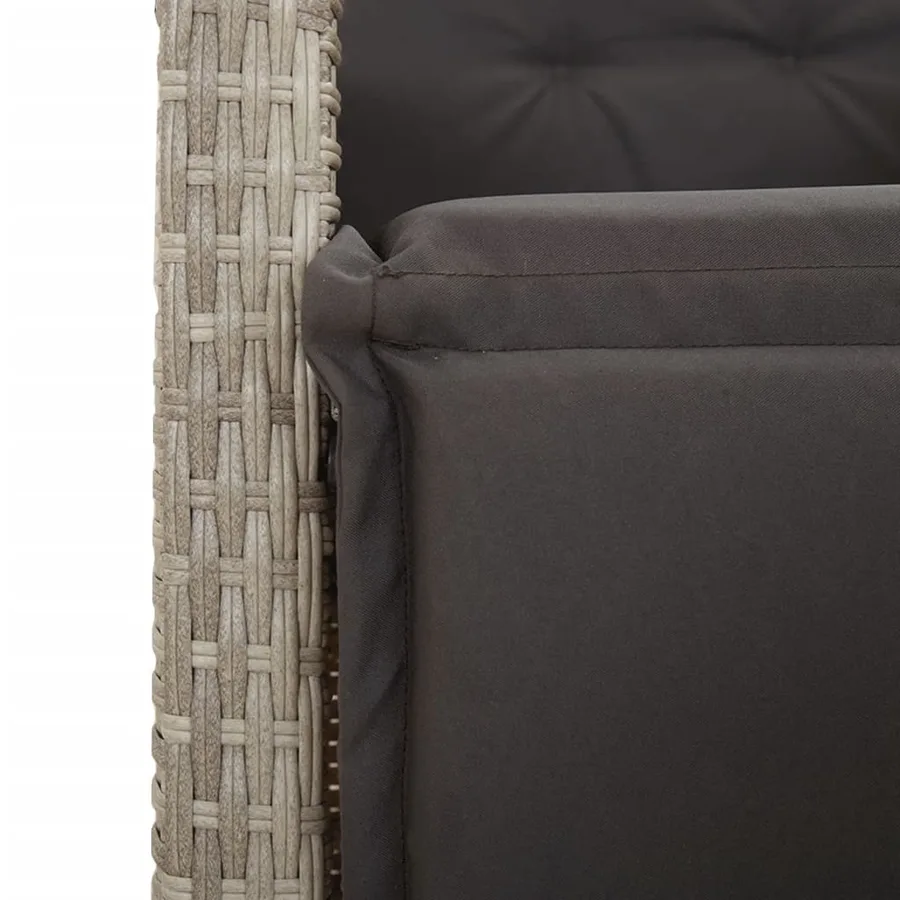 Ensemble à manger de jardin et coussins 9 pcs gris clair rotin - 6