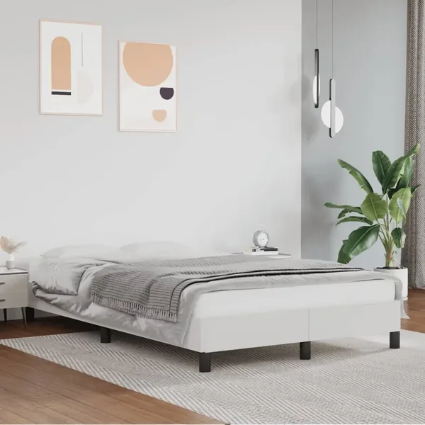 Cadre de lit sans matelas blanc 120x190 cm similicuir