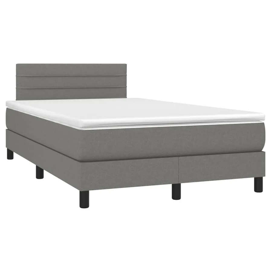Sommier à lattes de lit avec matelas gris foncé 120x190cm tissu - 2