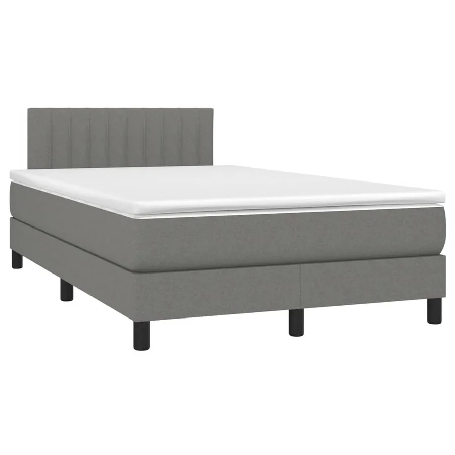 Sommier à lattes de lit avec matelas gris foncé 120x190cm tissu - 2