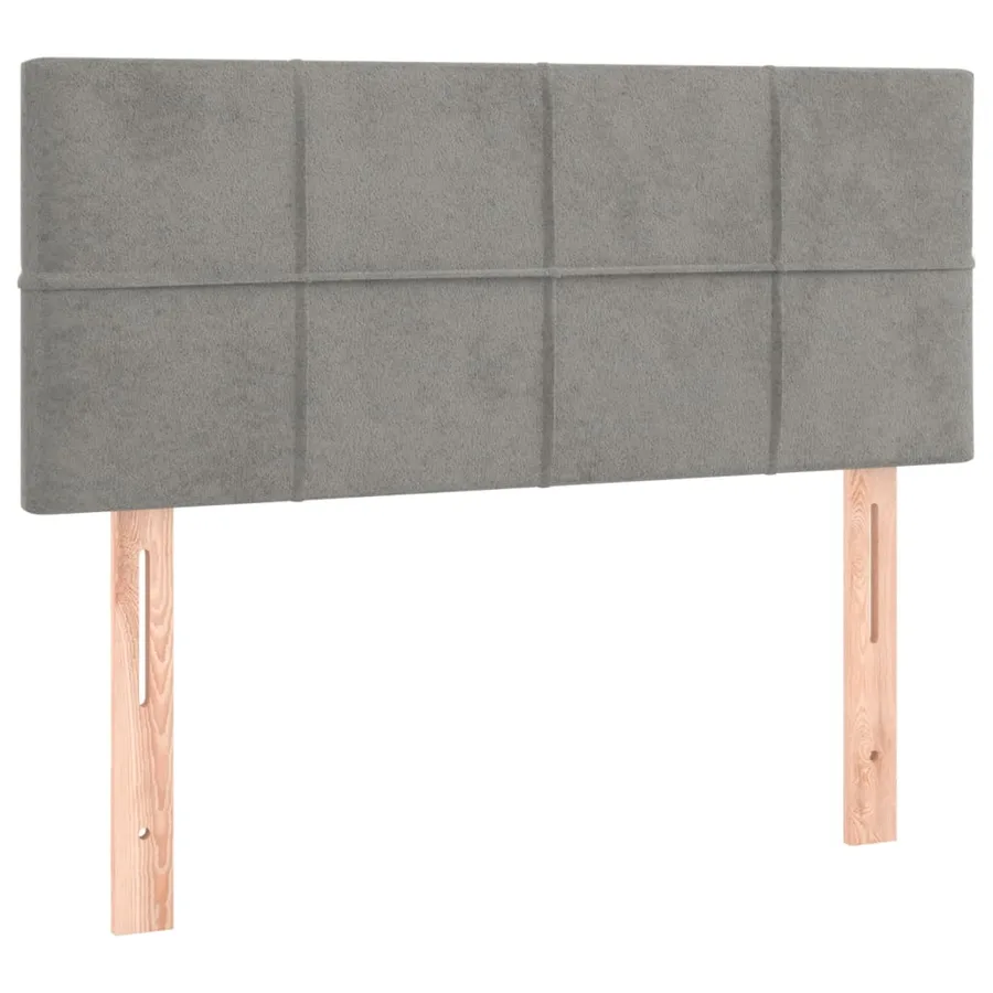 Sommier à lattes de lit et matelas gris clair 120x190cm velours - 6