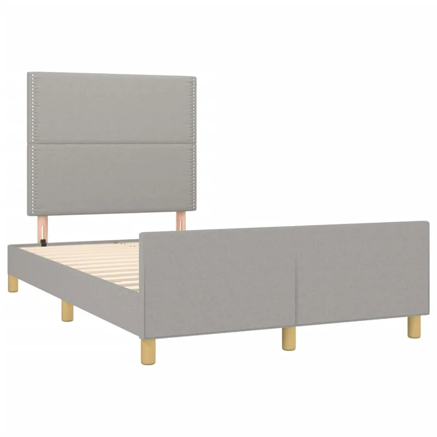 Cadre de lit sans matelas gris clair 120x190 cm tissu - 3