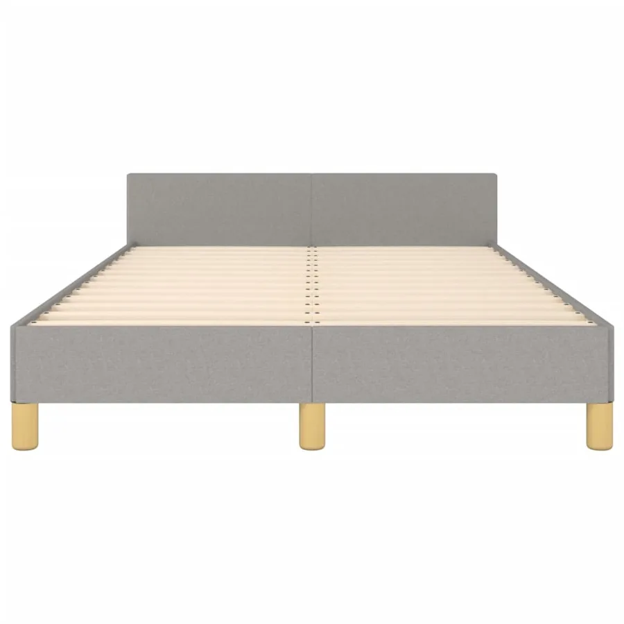 Cadre de lit sans matelas gris clair 120x190 cm tissu - 6