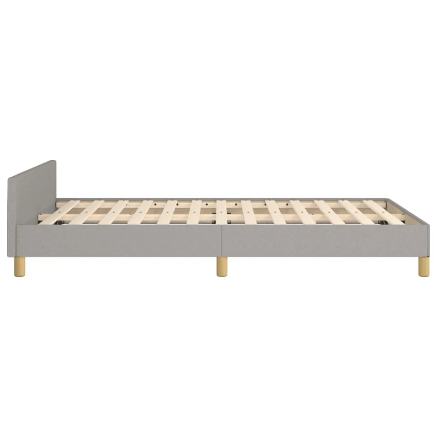 Cadre de lit sans matelas gris clair 120x190 cm tissu - 7
