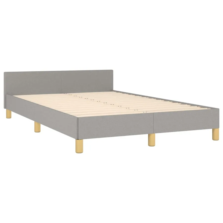 Cadre de lit sans matelas gris clair 120x190 cm tissu - 5