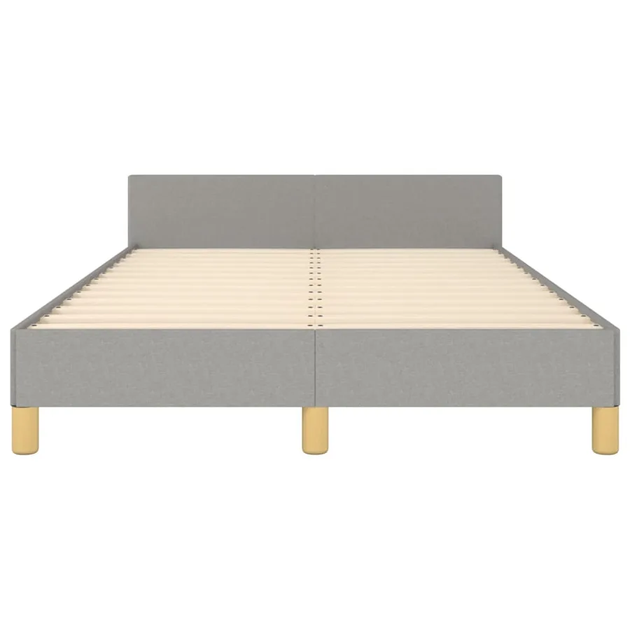 Cadre de lit sans matelas gris clair 120x190 cm tissu - 6