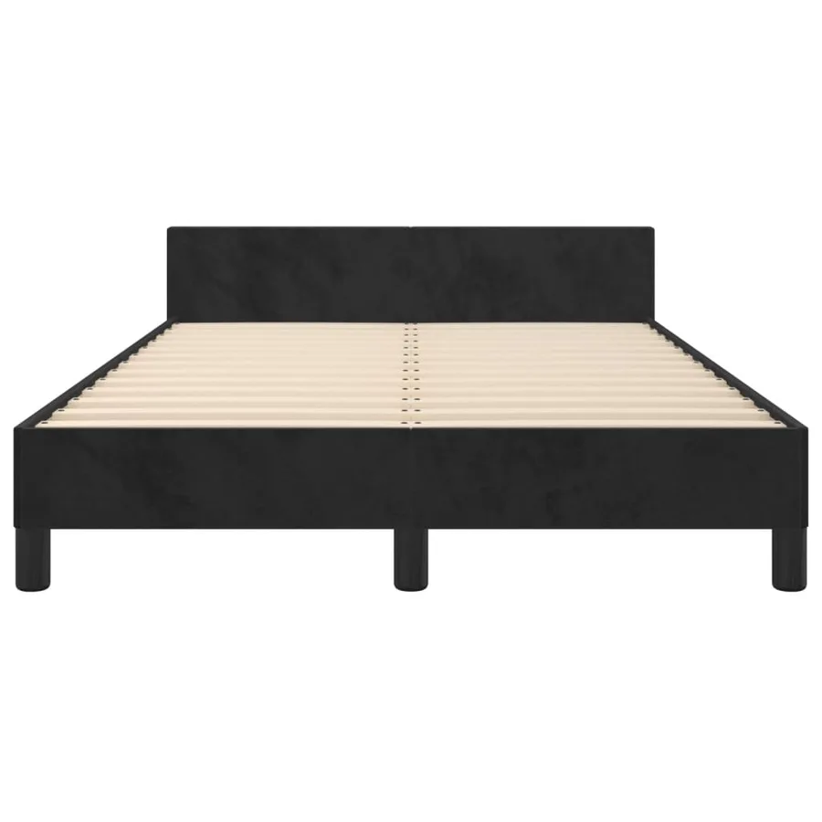 Cadre de lit sans matelas noir 120x190 cm velours - 6