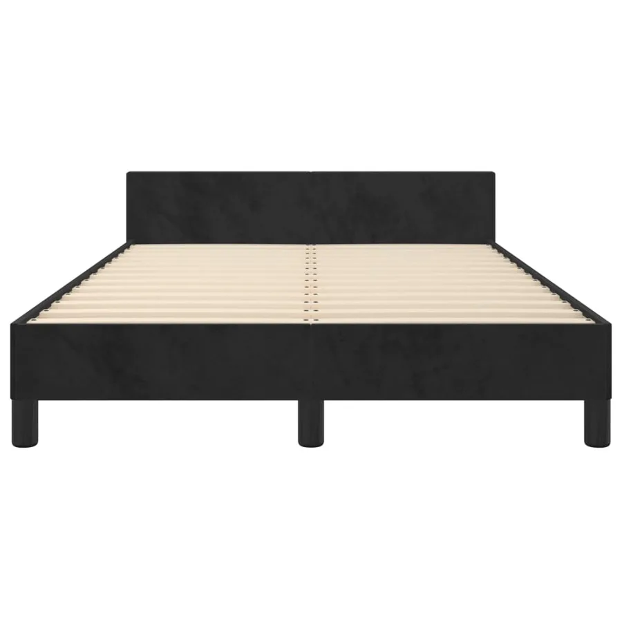 Cadre de lit sans matelas noir 120x190 cm velours - 6