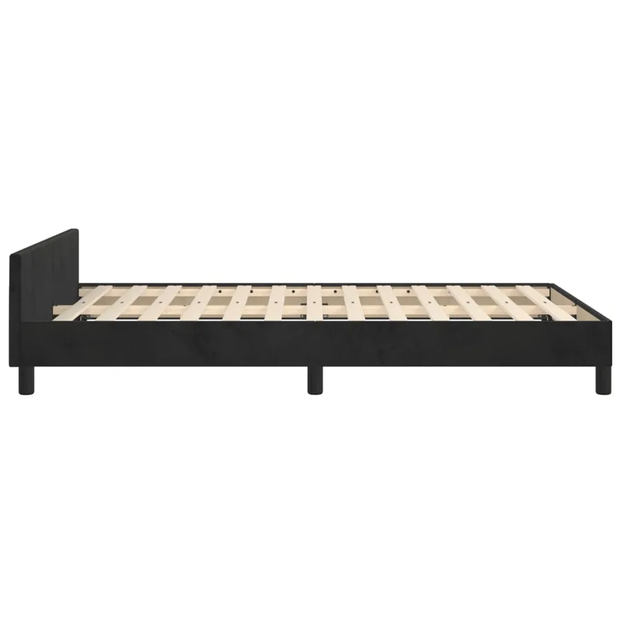 Cadre de lit sans matelas noir 120x190 cm velours - 7